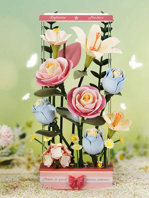 3D Puzzle Bois Fleur « Bouquet Fleuri » – Kit DIY ROKR - GoCrazyPuzzle