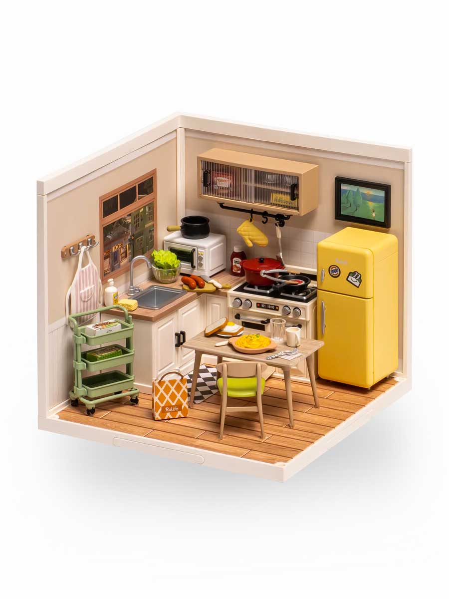 Maison en Miniature 3D Cuisine Happy Meals | Robotime Rolife - GoCrazyPuzzle