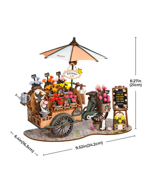 Maquette 3D Puzzle Charrette à Fleurs en Bois - GoCrazyPuzzle