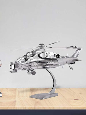 Maquette Avion Métal « Hélicoptère Militaire » – Puzzle 3D DIY, 122 Pièces - GoCrazyPuzzle