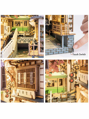 Miniature Maquette Japonaise – Rue Fleurie avec Tramway et Lumière - GoCrazyPuzzle