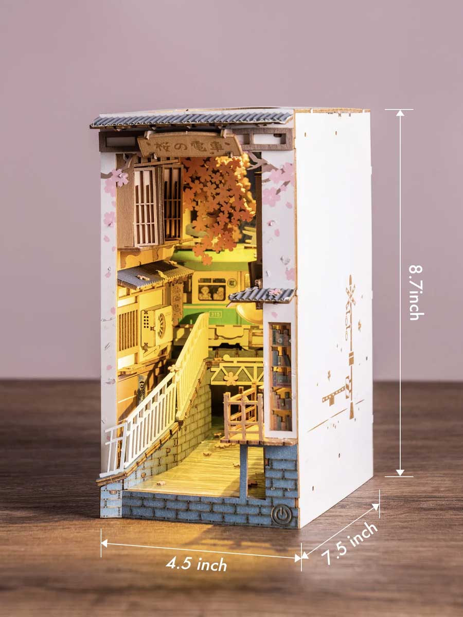 Miniature Maquette Japonaise – Rue Fleurie avec Tramway et Lumière - GoCrazyPuzzle