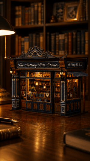 Miniature DIY « Librairie Anglaise » – Décor lumineux à assembler - GoCrazyPuzzle