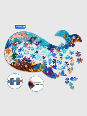 Puzzle Baleine 108 Pièces – Grand Puzzle Éducatif pour Enfants 4+ - GoCrazyPuzzle