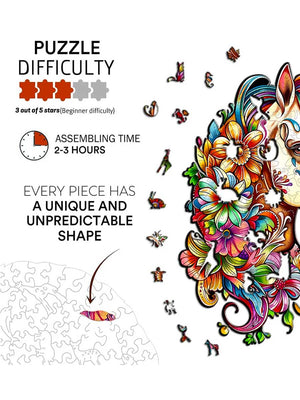 Puzzle Bois Cheval Coloré - Jouets Difficiles pour Enfants - GoCrazyPuzzle