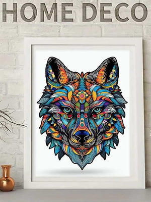 Puzzle Bois Loup aux Couleurs Vives - GoCrazyPuzzle