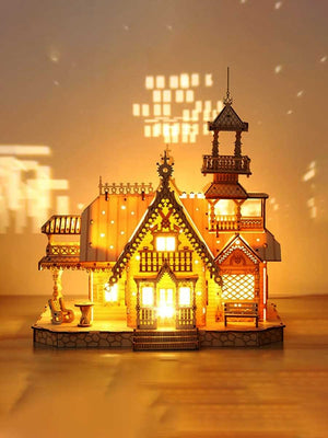 Puzzle en Bois 3d Maison Villa avec Lumière - GoCrazyPuzzle