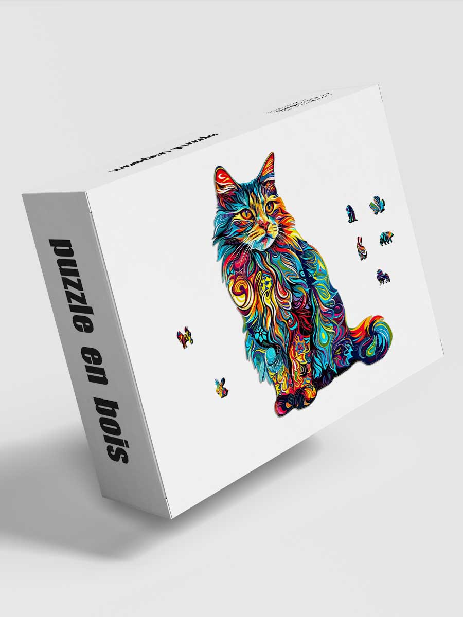 Puzzle en Bois Chat Fantaisie - GoCrazyPuzzle