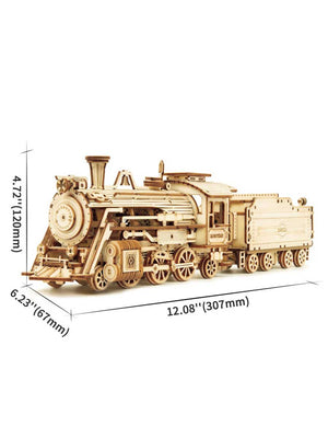Train à Vapeur Express Puzzle 3D en Bois - GoCrazyPuzzle