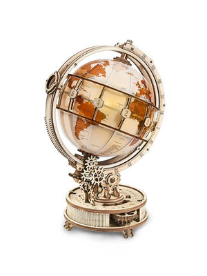 3D Globe Puzzle Lumineux en Bois - GoCrazyPuzzle