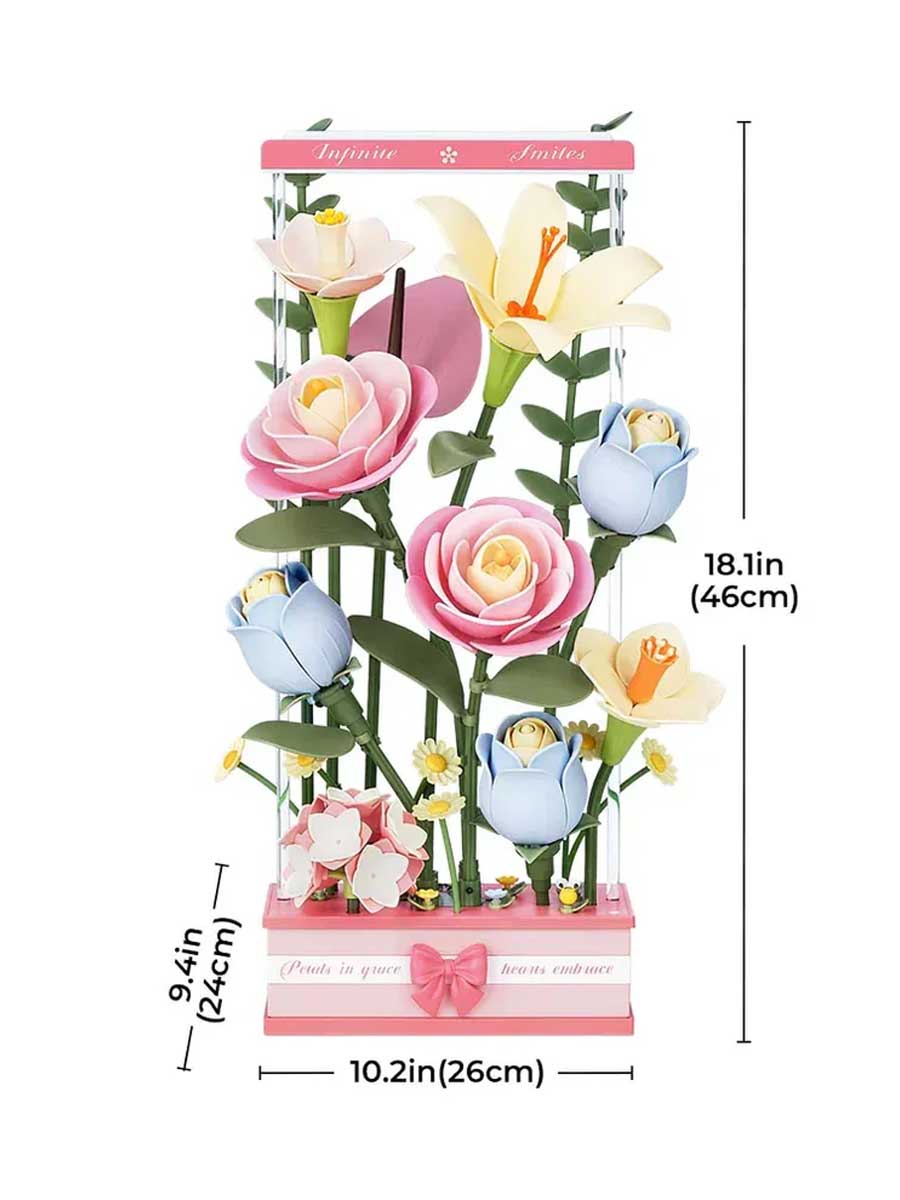 3D Puzzle Bois Fleur « Bouquet Fleuri » – Kit DIY ROKR - GoCrazyPuzzle