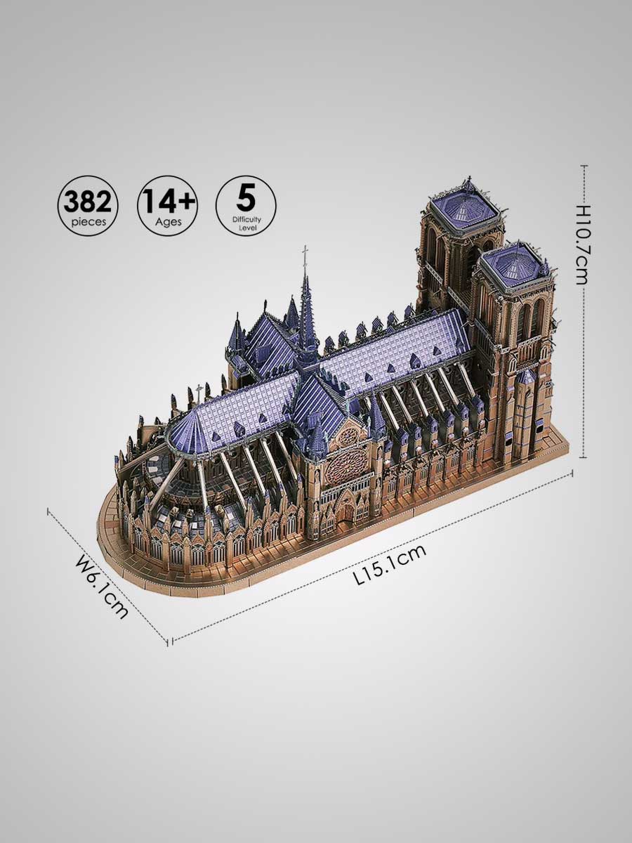 Architecture 3d Métal Puzzle - Notre Dame de Paris - GoCrazyPuzzle