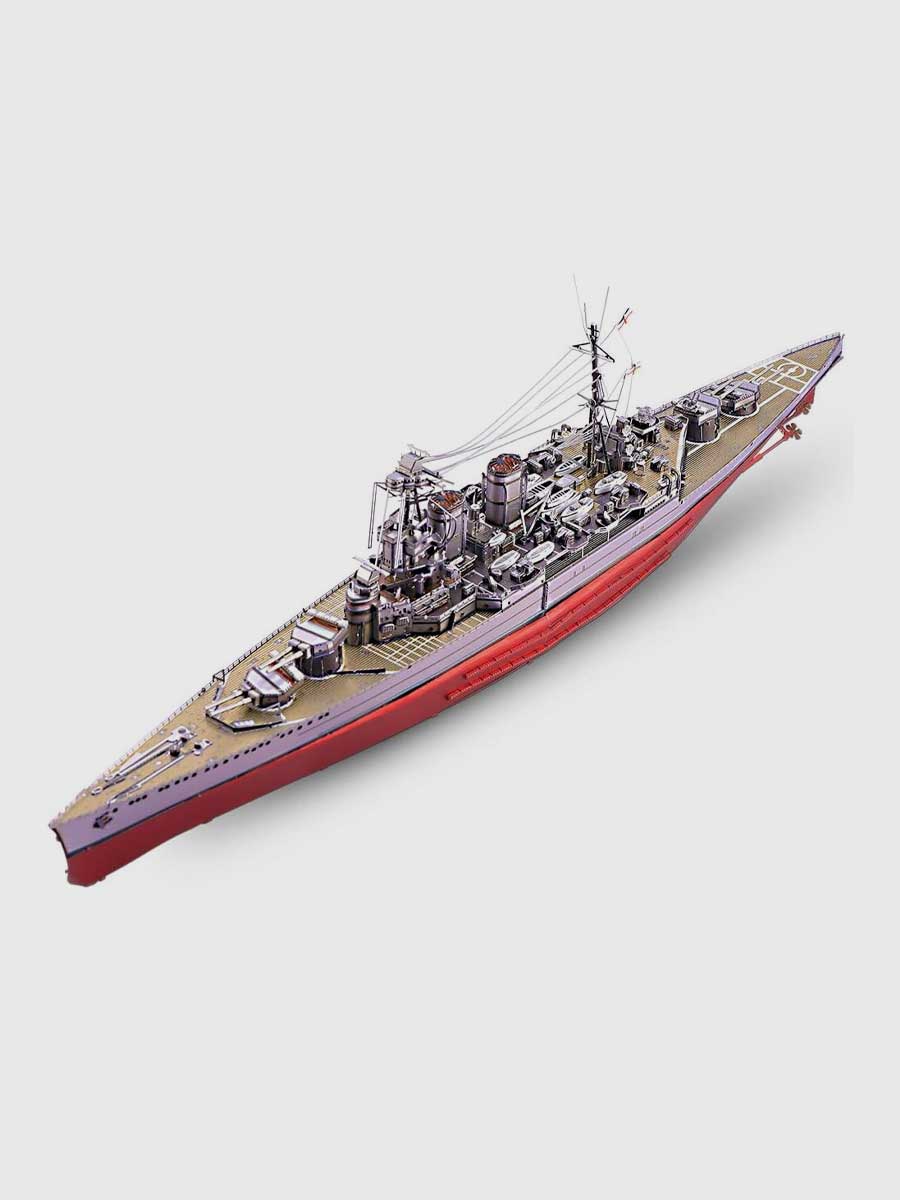 Bateau Maquette HMS Hood - Navire de Guerre 3D en Métal - GoCrazyPuzzle