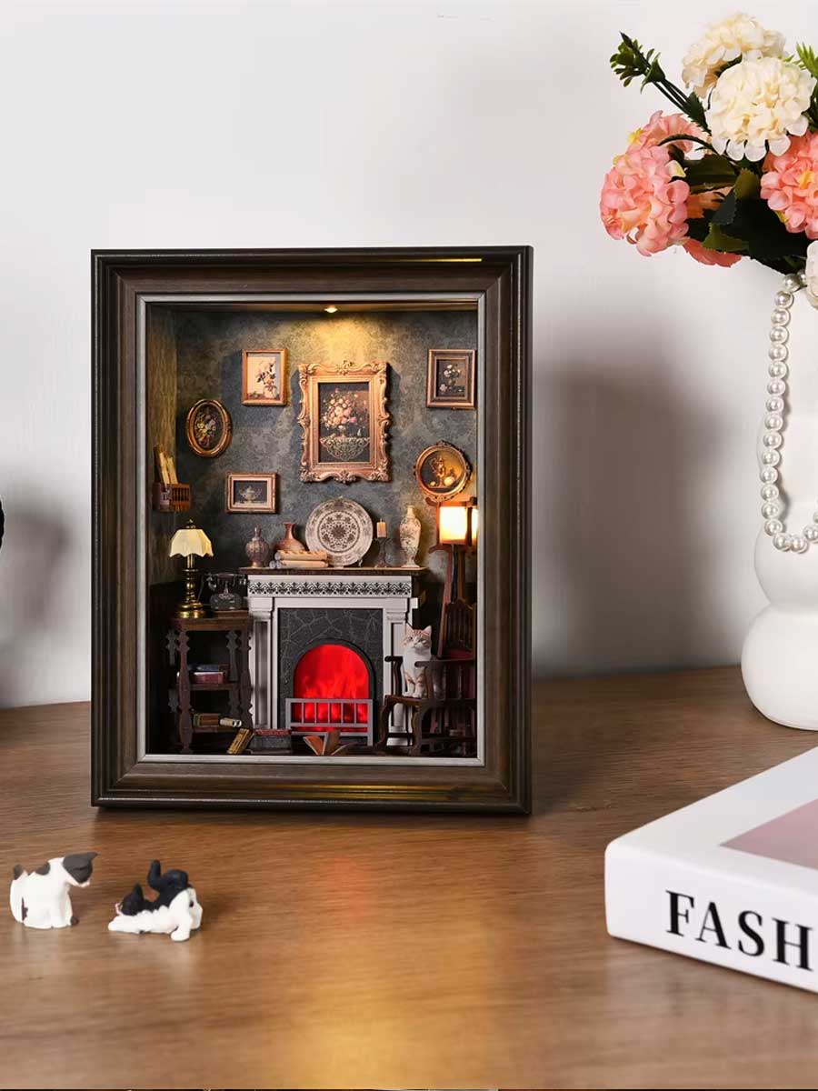 Book Nook lumineux – Diorama bibliothèque USB (mural, facile) - GoCrazyPuzzle