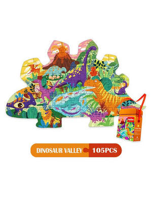 Dinosaure Puzzle 105 Pièces – Grand Puzzle Dinosaure pour Enfants 4+ - GoCrazyPuzzle