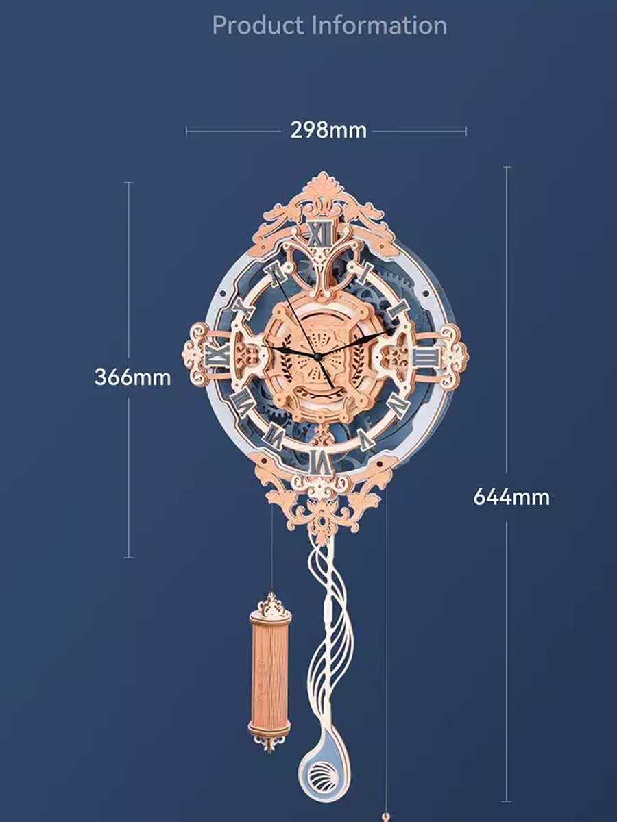 Horloge Murale Bois ROBOTIME ROKR | Puzzle 3D - GoCrazyPuzzle