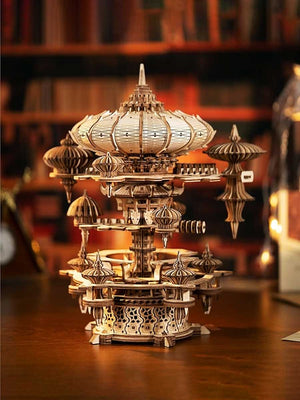 Jeu de Construction Adulte « Château de Ciel » – Boîte à Musique 3D en Bois DIY - GoCrazyPuzzle