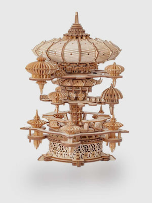 Jeu de Construction Adulte « Château de Ciel » – Boîte à Musique 3D en Bois DIY - GoCrazyPuzzle