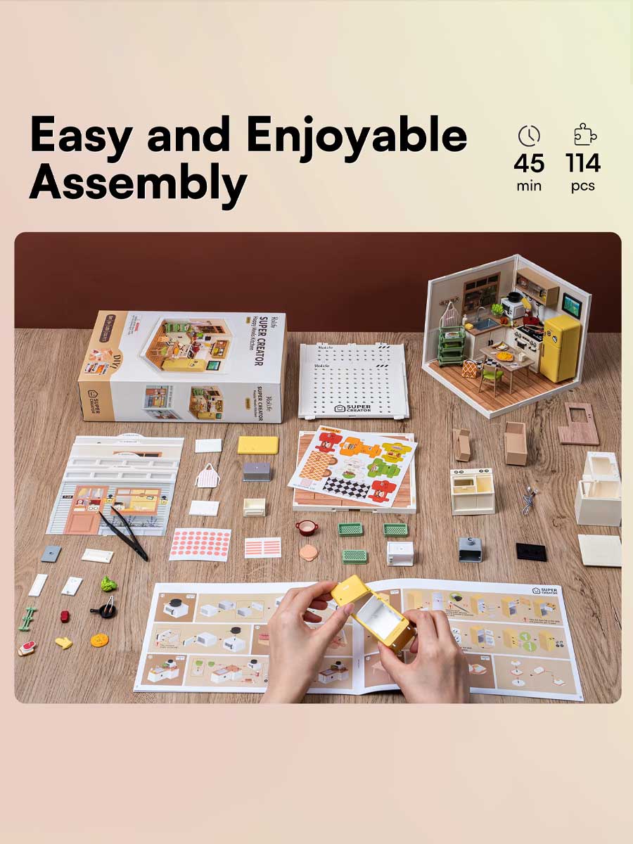 Maison en Miniature 3D Cuisine Happy Meals | Robotime Rolife - GoCrazyPuzzle