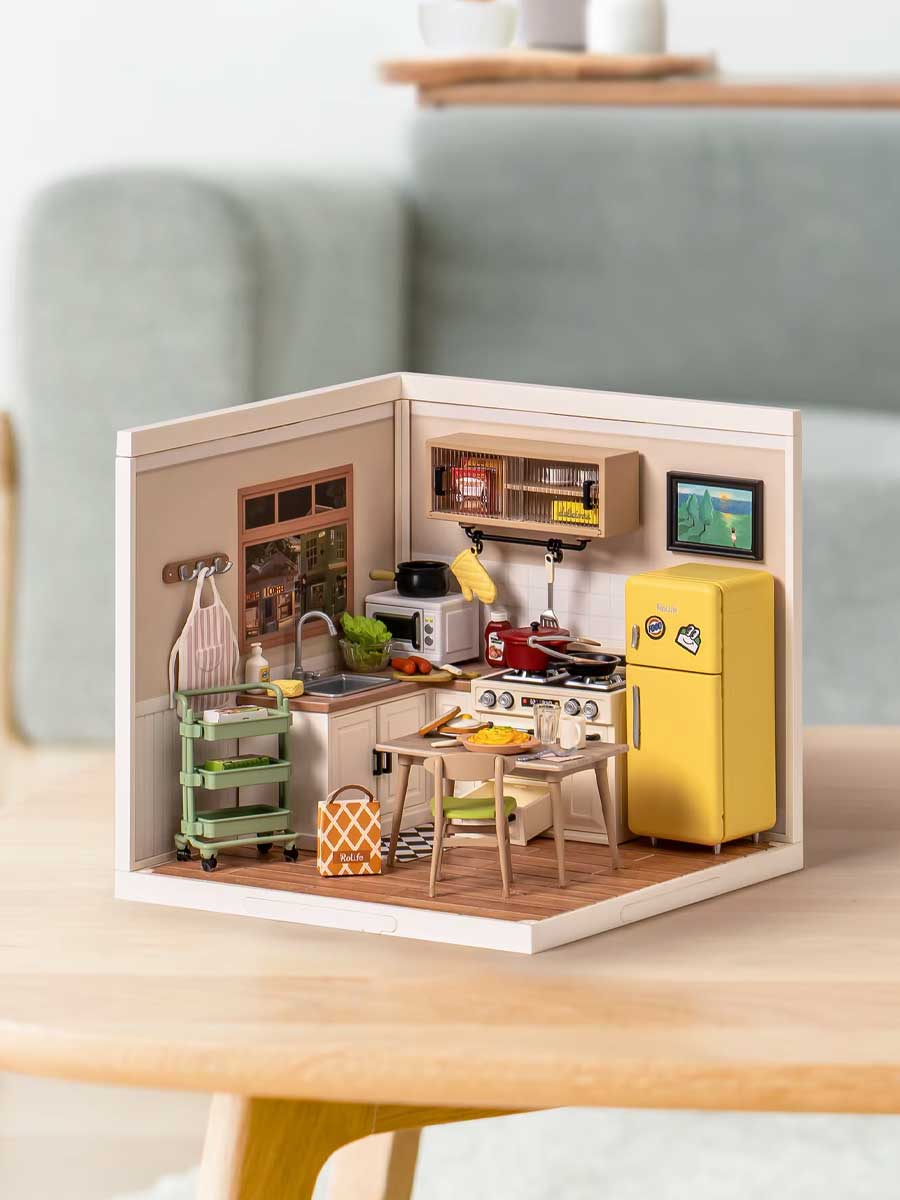 Maison en Miniature 3D Cuisine Happy Meals | Robotime Rolife - GoCrazyPuzzle