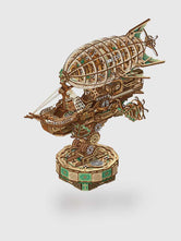 Maquette Bois 3D « Steam Navigation » – Modèle Mécanique à Engrenages DIY - GoCrazyPuzzle