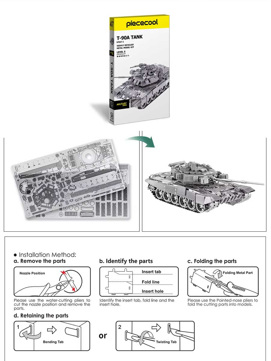 Maquette Char Métal « Char d’Assaut » – Puzzle 3D DIY, Kit de Construction - GoCrazyPuzzle