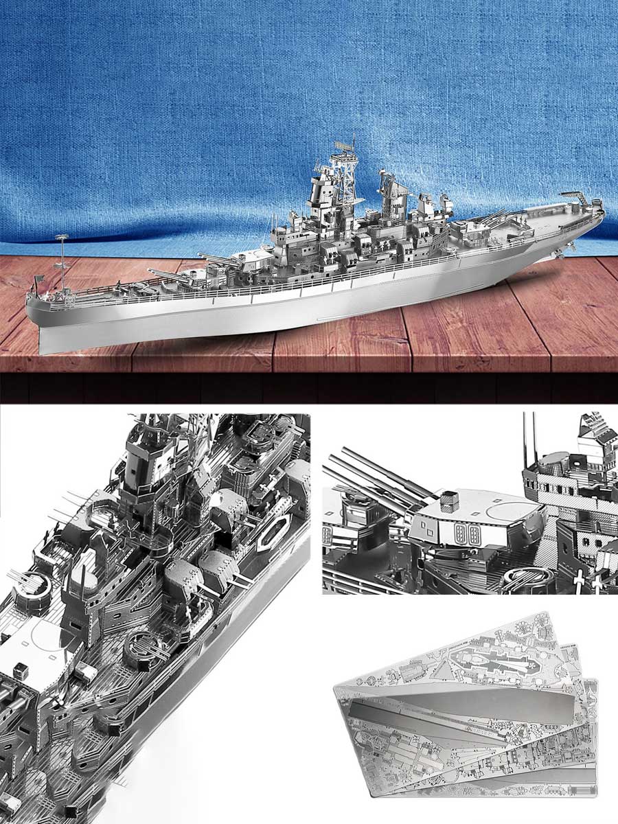 Maquette Metal 3D Cuirassé USS Missouri BB - 63 - GoCrazyPuzzle