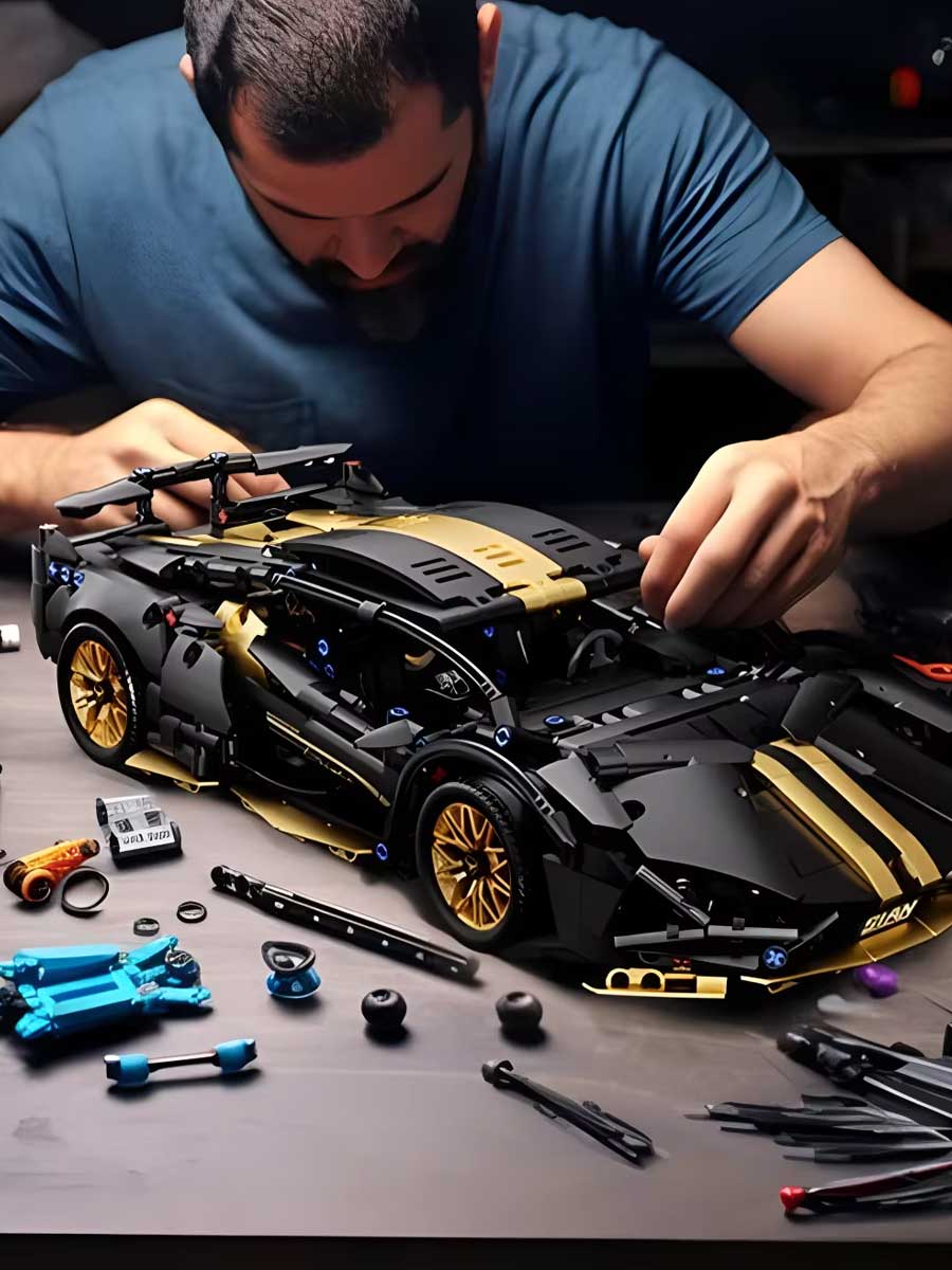 Maquette Voiture à Construire pour Adulte – Supercar Technic 1:14 avec Moteur, 1280 Pièces - GoCrazyPuzzle