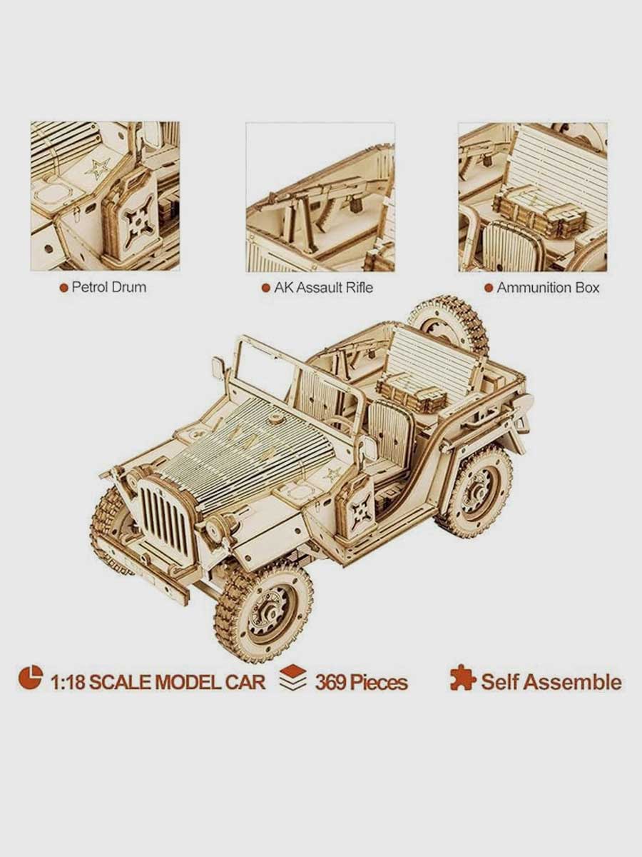 Maquette Voiture à Construire pour Adulte - Jeep Militaire - GoCrazyPuzzle