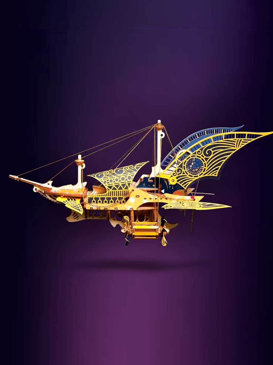 Maquette en Bois - Vaisseau Fantastique 3D - GoCrazyPuzzle