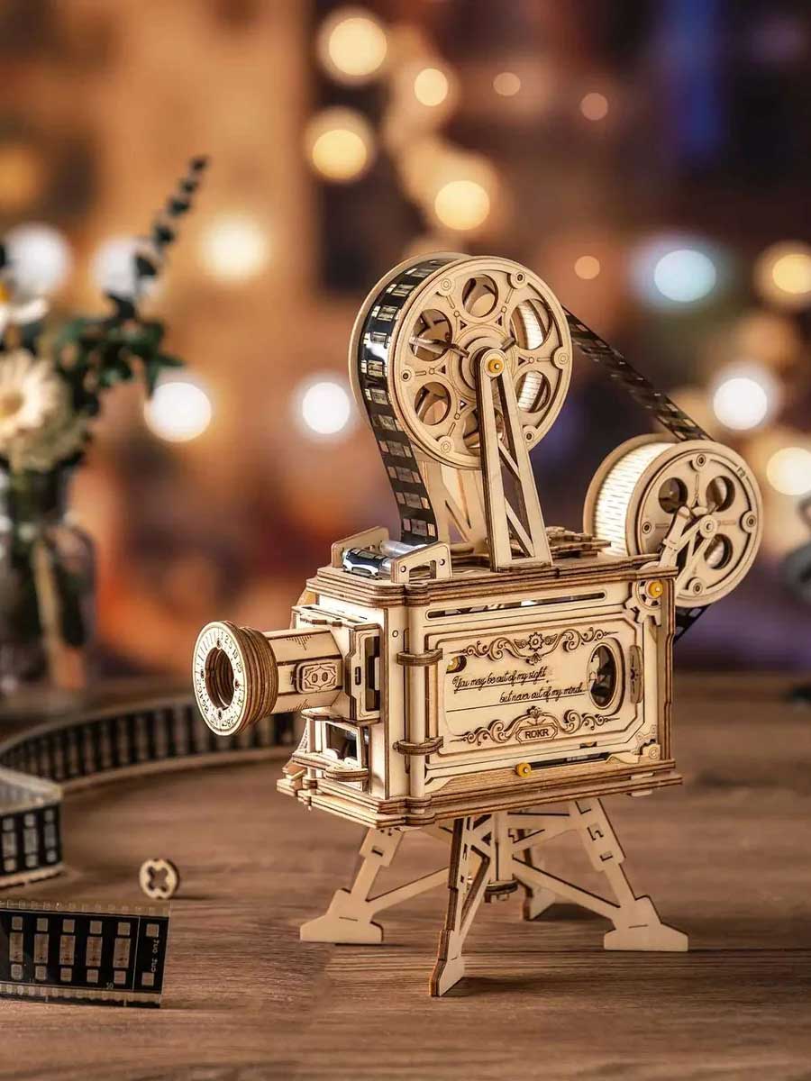 Maquette en Bois 3D Projecteur Vitascope - Robotime ROKR - GoCrazyPuzzle