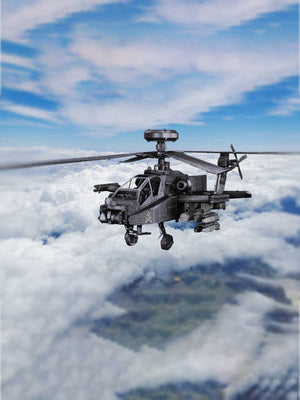 Maquette en Métal Hélicoptère AH - 64 Apache - GoCrazyPuzzle
