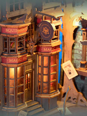 Miniature Maquette Fantastique – Ruelle Magique à LED à Assembler (Robotime) - GoCrazyPuzzle
