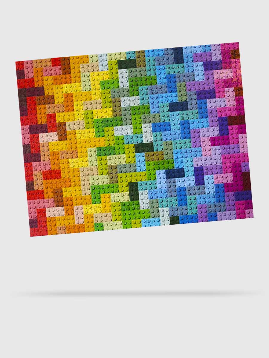 Puzzle 1500 Pièces Difficile Couleurs LEGO Bloc - GoCrazyPuzzle