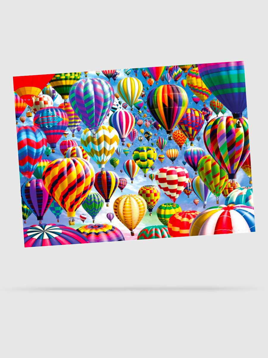 Puzzle 1500 Pièces Montgolfières Multicolores - GoCrazyPuzzle