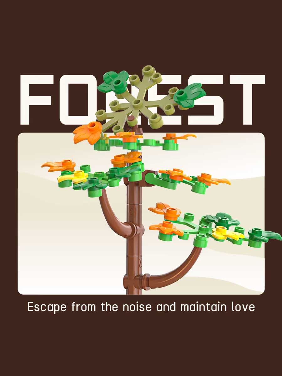Puzzle 3D Maison avec les Arbres: Assemblage Créatif - GoCrazyPuzzle
