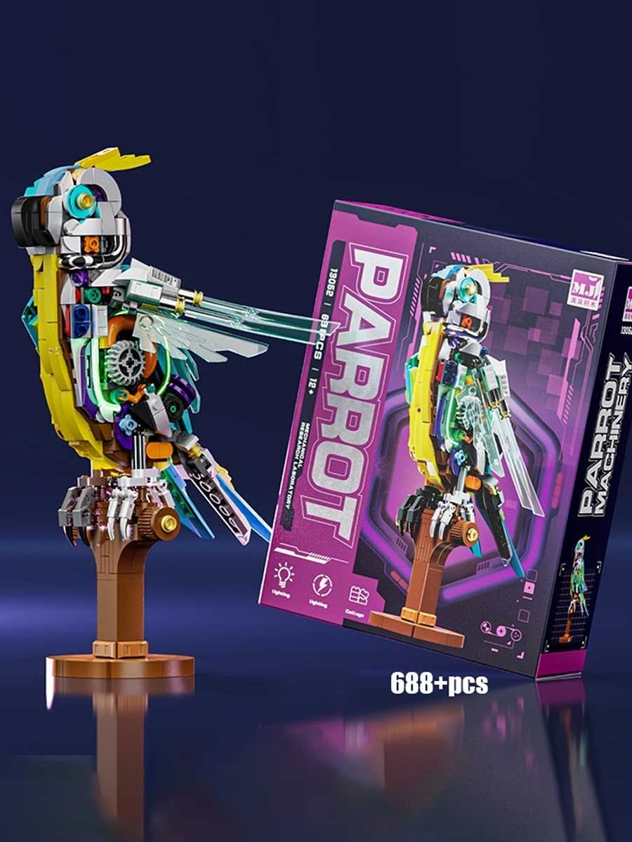Puzzle 3D Perroquet Mécanique avec Lumière - Jeu de Construction et Décoration - GoCrazyPuzzle