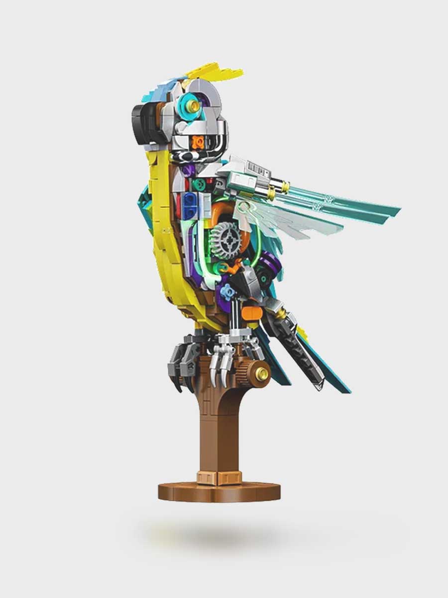 Puzzle 3D Perroquet Mécanique avec Lumière - Jeu de Construction et Décoration - GoCrazyPuzzle