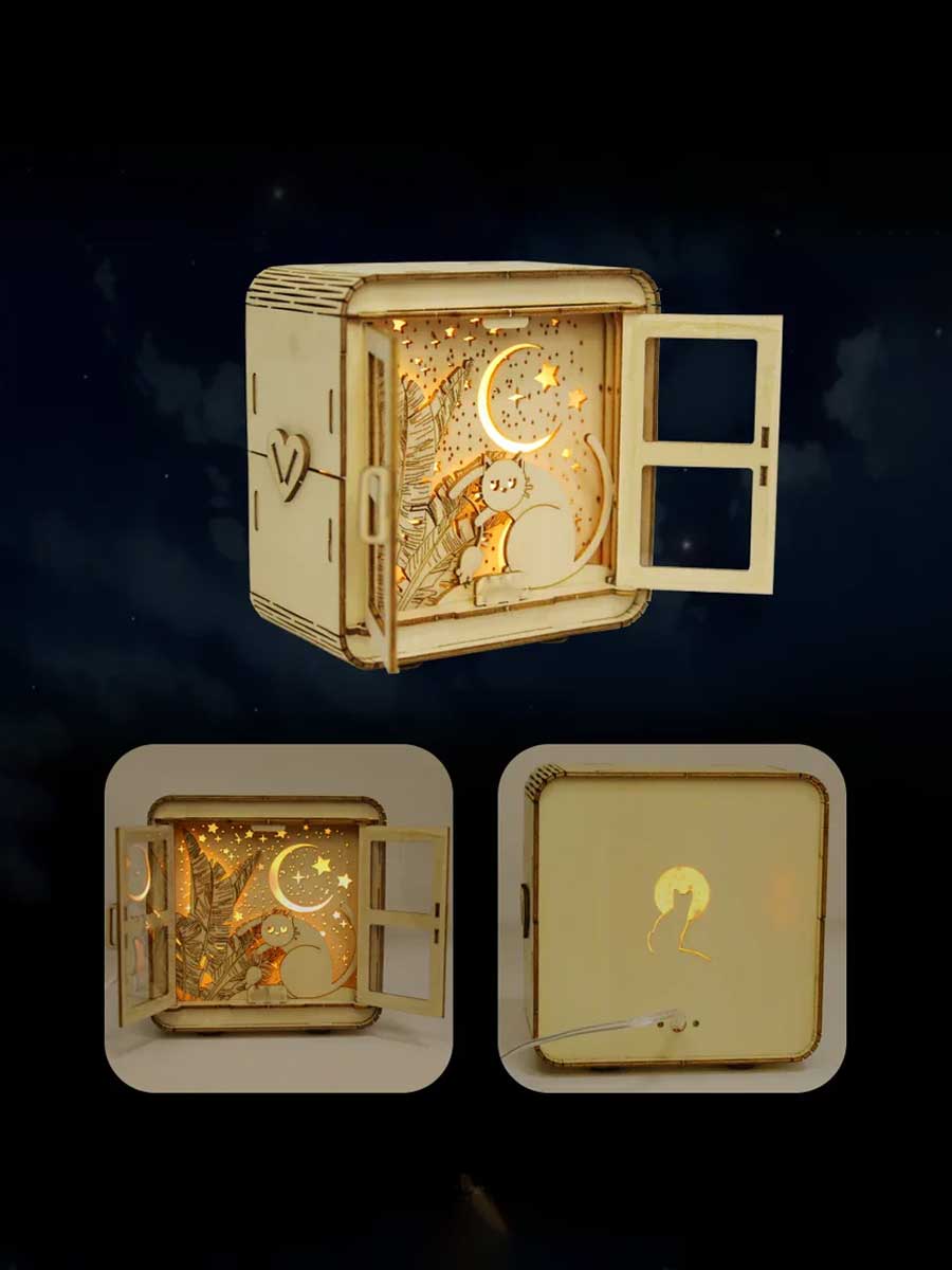 Puzzle 3D Veilleuse Chat sur Fenêtre - GoCrazyPuzzle