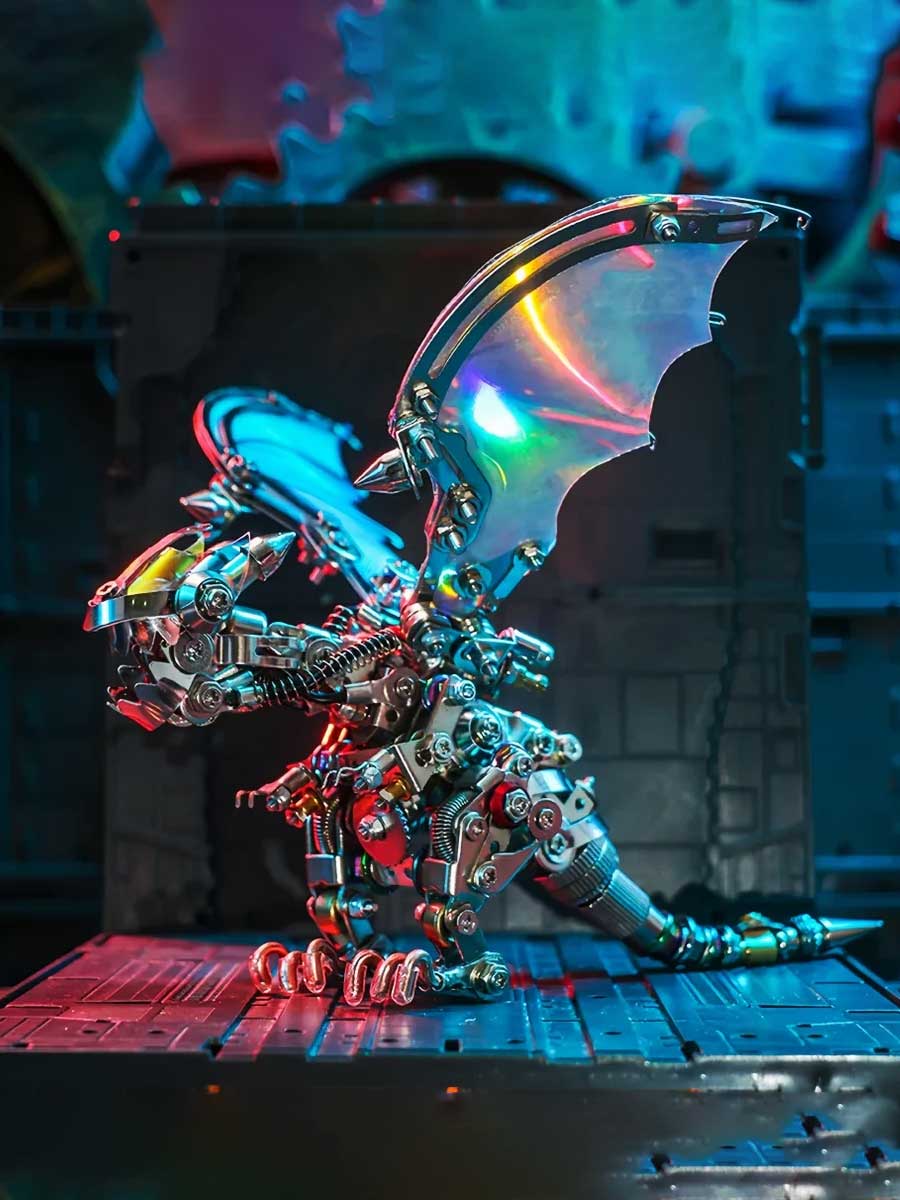 Puzzle 3D adulte difficile – Dragon Métal 630 Pièces Édition Ailes Irisées - GoCrazyPuzzle
