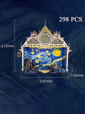 Puzzle 3D en Metal & Bois « Nuit Étoilée » - GoCrazyPuzzle