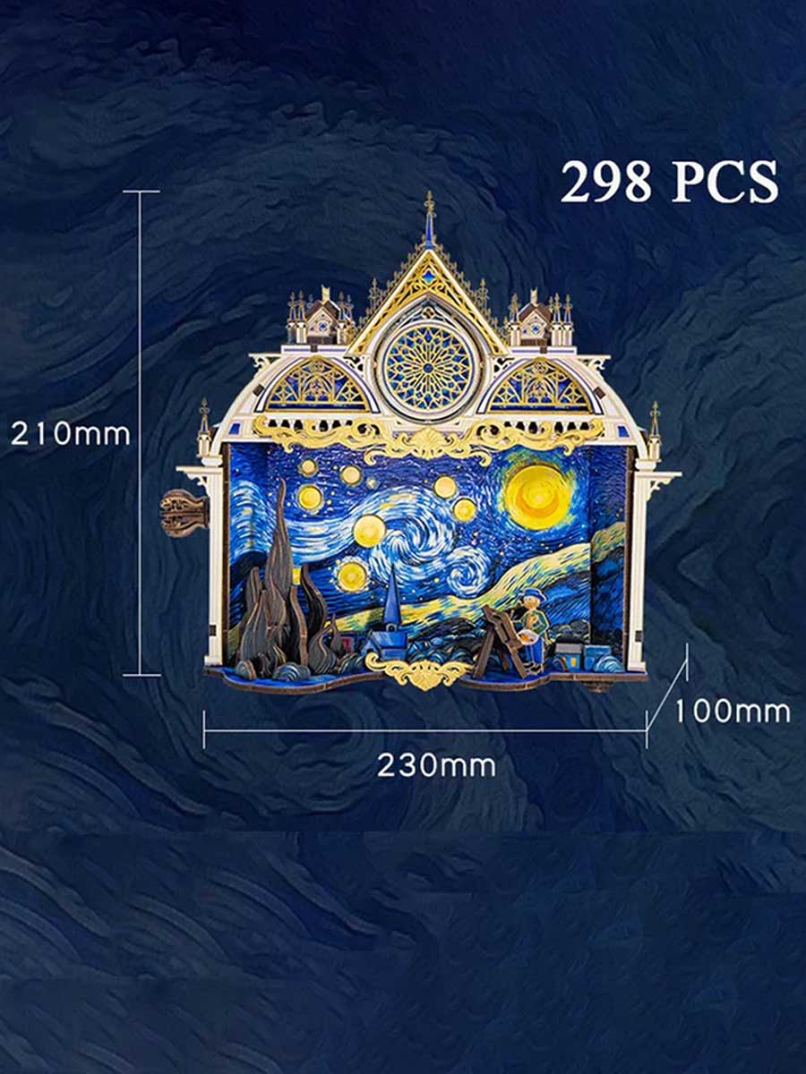 Puzzle 3D en Metal & Bois « Nuit Étoilée » - GoCrazyPuzzle