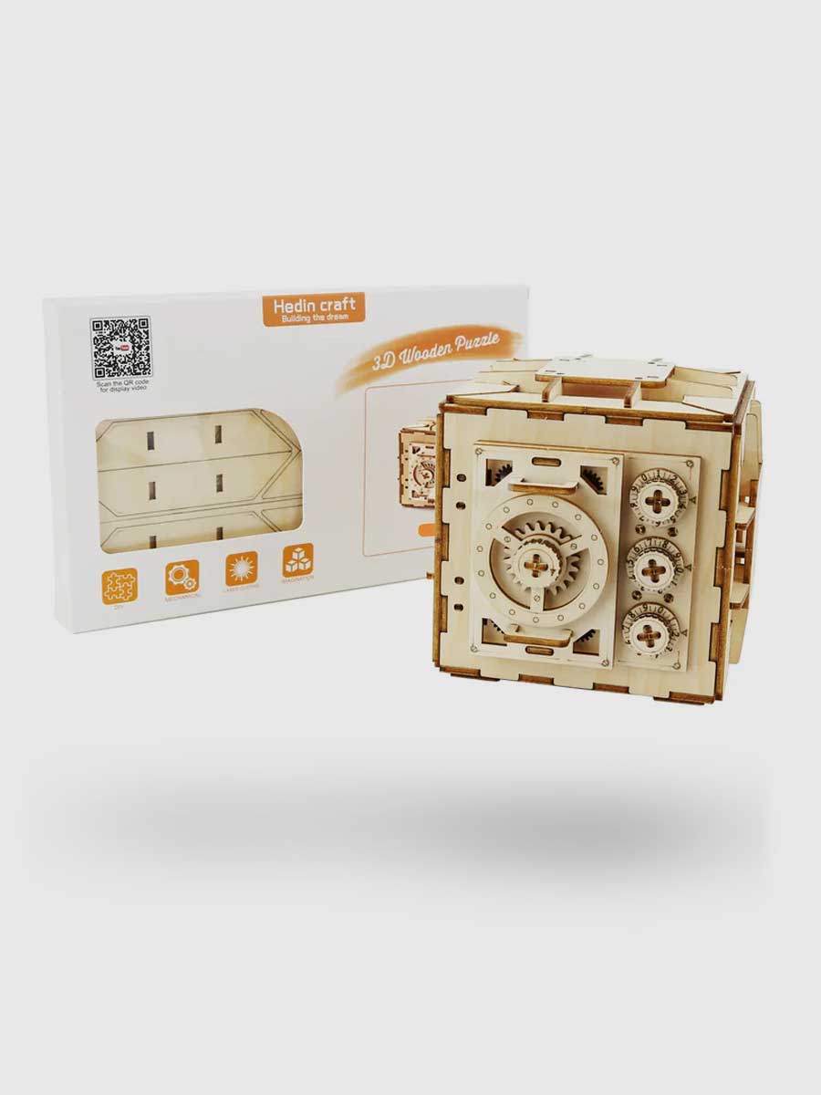 Puzzle 3d Bois Coffre Fort - GoCrazyPuzzle
