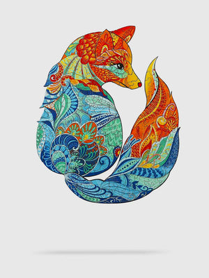 Puzzle Bois 300 Pièces Renard à Motifs - GoCrazyPuzzle