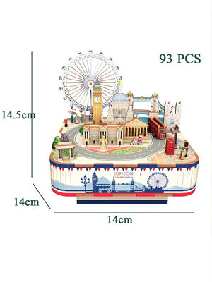 Puzzle Bois 3D « Vue de Londres » – Boîte à Musique DIY - GoCrazyPuzzle