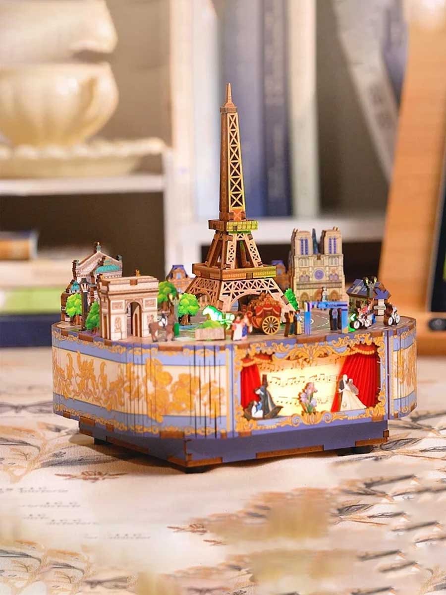 Puzzle Bois 3D « Paris » – Boîte à Musique DIY - GoCrazyPuzzle