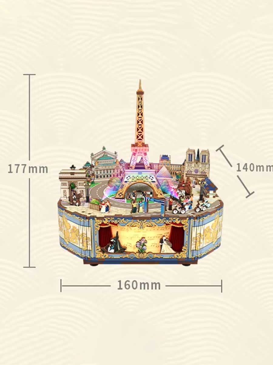 Puzzle Bois 3D « Paris » – Boîte à Musique DIY - GoCrazyPuzzle