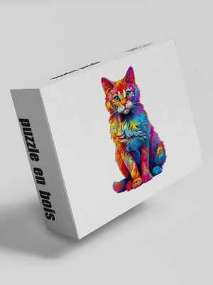 Puzzle Bois Chat Multicolore - GoCrazyPuzzle
