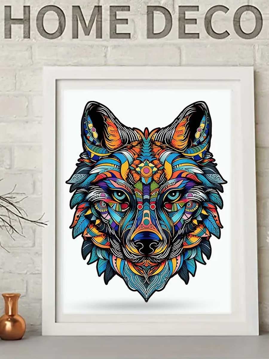 Puzzle Bois Loup aux Couleurs Vives - GoCrazyPuzzle