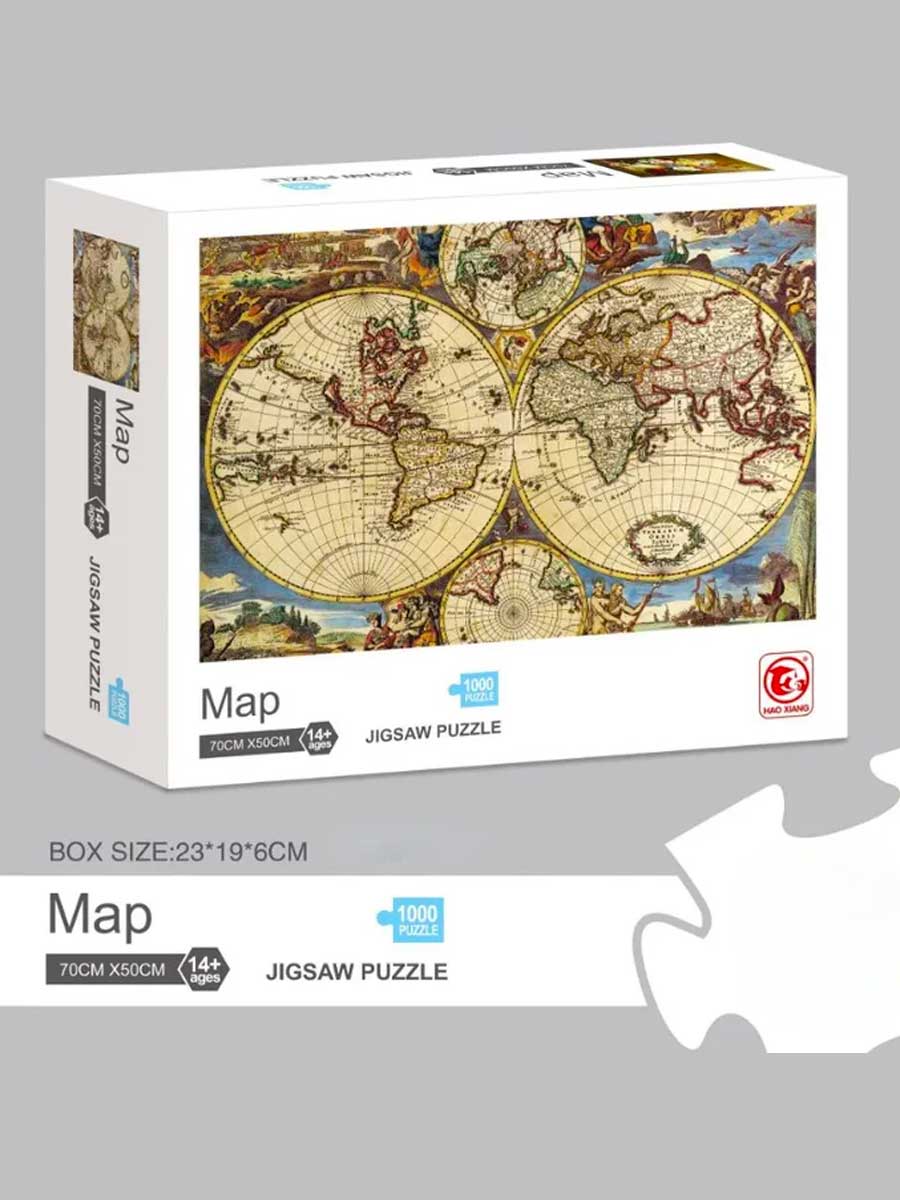 Puzzle Carte du Monde Ancienne 1000 Pièces - GoCrazyPuzzle